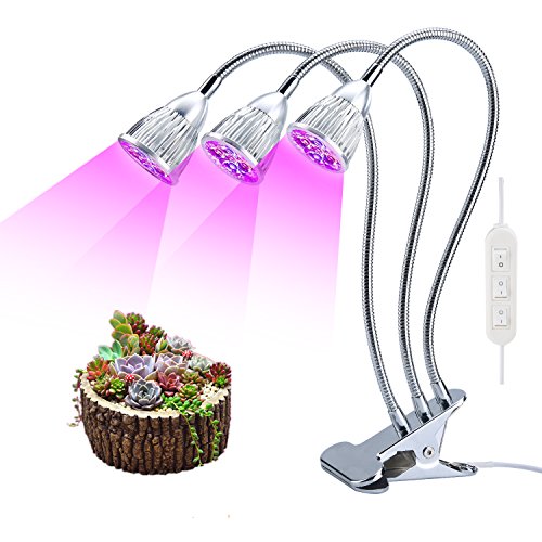 3 head led grow light, balleen.e 15w desk plant lamp wi…
