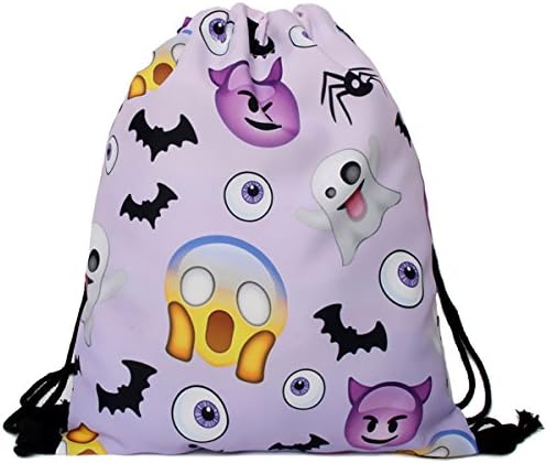 Men's Women's Print Shoulder Drawstring Bag Backpack String Bags School Rucksack Gym Handbag (animals,foods)15"x11" (DB-108)