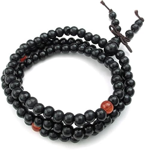 Casoty Jewelry Exotic Indonesia Ebony Natural Handmade String Bow Bracelet Bangle Beads Chain Necklace