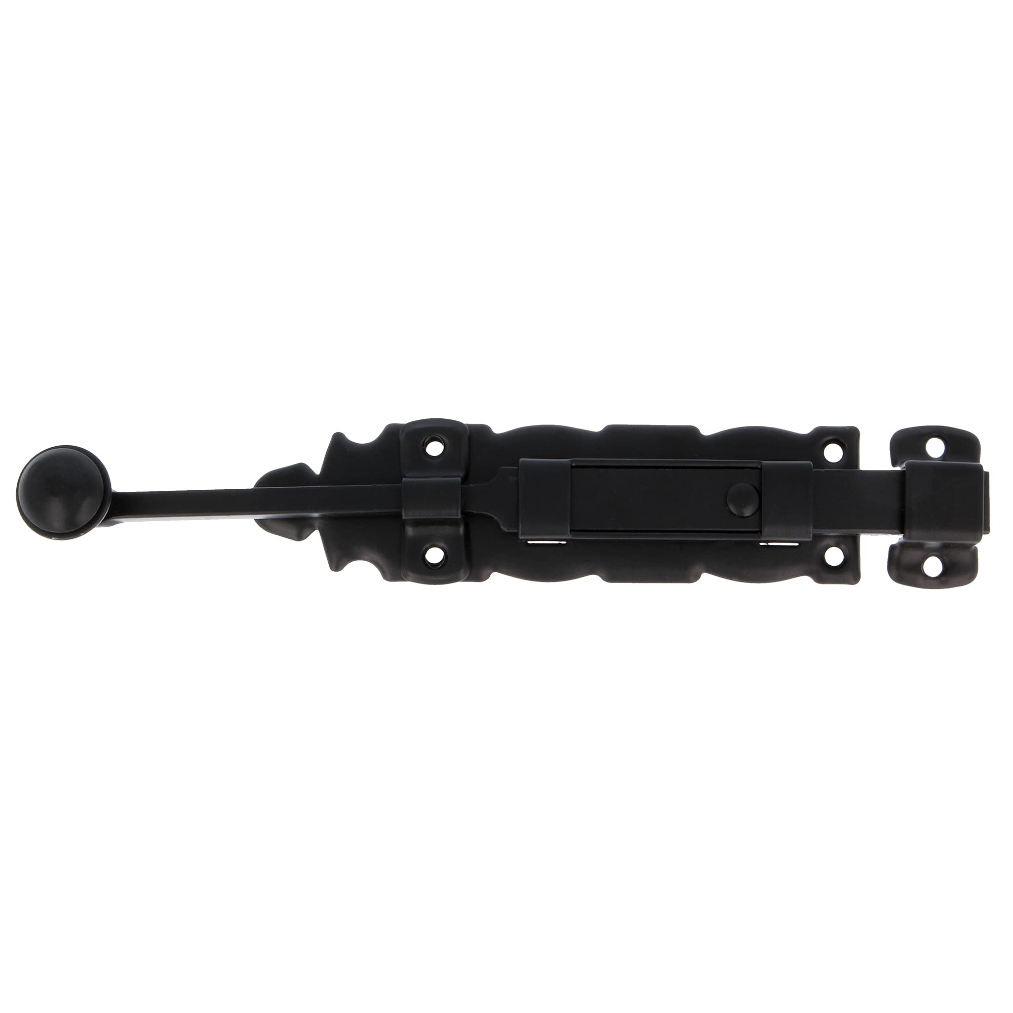 Amig - Black Steel Overlap Pin with Zamak Shaft Ideal for Attaching as Security Latch in Windows – 300 x 35 mm · Includes Screws