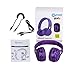 Contixo KB-2600 Premium Foldable Headphones for Kids - 85db Volume Limiter - Over-Ear and Built-in Mic Wirelesss for Children - Purple