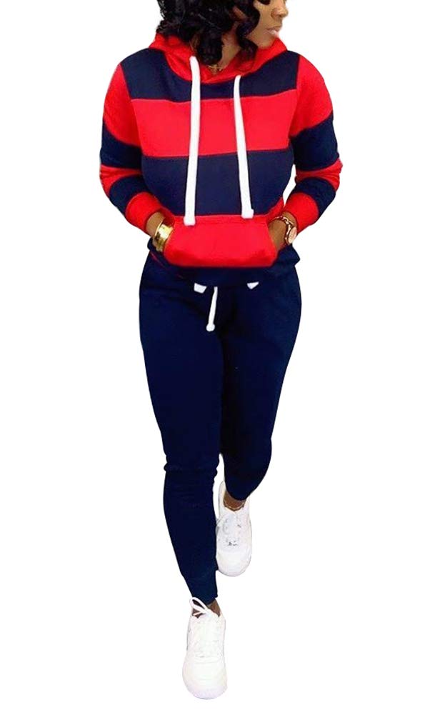 Jogging Suits for Women - Two Piece Sweatsuit Pullover Hoodie + Long Pants Tracksuit Set Jumpsuits