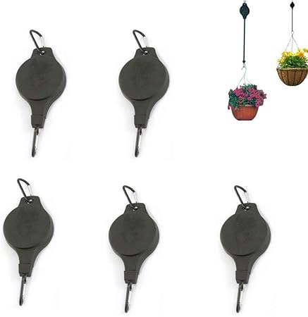 Amazon Com 5pcs Plant Pulley Retractable Hanging Flower Basket