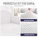 SUBRTEX Sofa 1-Piece Stretch Slipcover Soft Couch Washable Furniture Covers Jacquard Fabric Small Checks(Off-White,Medium), Loveseat/2-seater