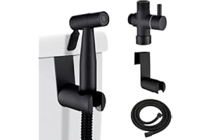 SOEKAVIA Handheld Bidet Sprayer for Toilet, Stainless Steel Handheld Sprayer Kit with Bidet Hose for Feminine Wash, Bidet Attachment for Toilet - Adjustable Water Pressure Control & Easy to Install (Black)