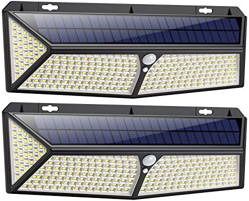 VOOE Luz Solar Exterior [288 LED - USB Recargable] Luces led Solares Exteriores con PIR Sensor de Movimiento Foco Solar 270º Iluminación 4400mAh Lámpara Solar Impermeable IP65 para Jardín (2 Paquete): Amazon.es: Iluminación
