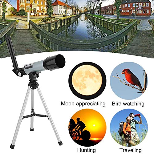 Florenceenid Outdoor Portable Adjustable Refractor Spotting Scope Astronomical Telescope Monocular with Tripod for Beginners