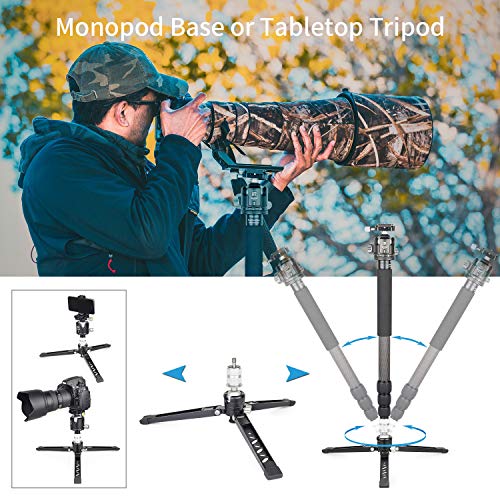 73" Carbon Fiber Ball Head Tripod Monopod with 44mm Low Profile Ballhead INNOREL RT-85C Professional DSLR Camera Tripod 32mm Leg Tube Ultra Stable Max Load 55lbs/25kg