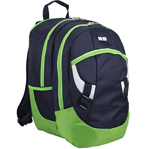 Eastsport Oversized Multifunctional Sports Backpack for School, Travel, Outdoors – Navy/Green