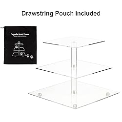 AMEITECH Cupcake Stand with Base, 3-Tier Square
