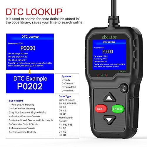 Car OBD2 OBDII Diagnostic Scanner OBDATOR OTR-A01 OBDII/EOBD Auto OBD Code Reader Check Engine Light Diagnostic Scan tool with I/M Readiness - Thumbnail 4