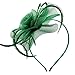 Acecharming Fascinators for Women, Feather Sinamay Fascinators with Headbands Tea Party Pillbox Hat Flower Derby Hats, Style 1 Olive Green, One Size