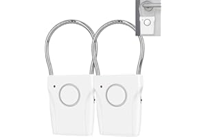 Anskyloe Door Handle Alarm with Vibration Triggered 120dB Alarm Audible up to 550FT Away Hangs on Door Knob or Handle for Travelling, Hotel, Apartment, Home Security(Pack of 2)