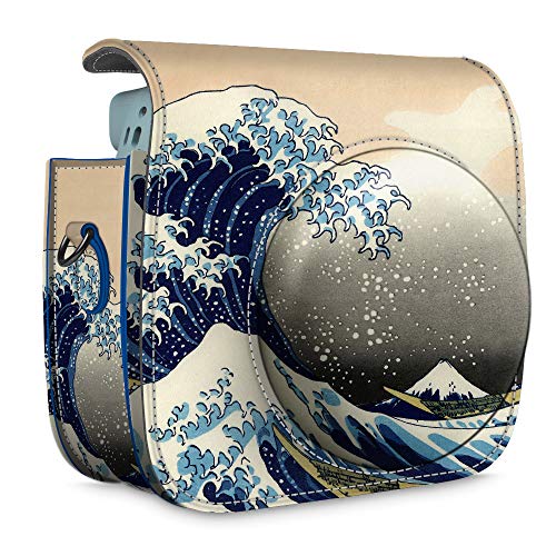 Fintie Housse Fujifilm Instax Mini 9/8 / 8 + Appareil Photo Instantané - Sac de Caméra en Cuir Voyage Caméra Cover Case Sac avec bandoulière Amovible, (Z- Rough Sea) - Image 4
