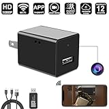 WIFI Spy Hidden Camera Wall Charger Camera By DigiHero - 1080P WiFi Remote View - Alarm System - Charging Phones - Can Charge Phone While Recording.Support iPhone/Android App