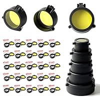 Yannuo Trading Rifle Scope Cover Quick Flip Spring Up Open Lens Cover Cap Eye Protect Objective Cap for Caliber 24 Sizes (46mm)