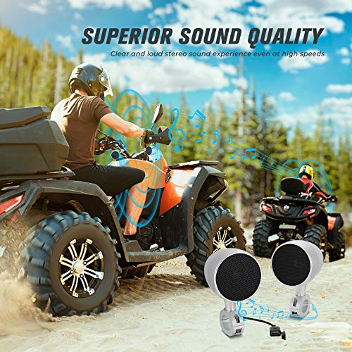 KEMIMOTO Motorcycle Bluetooth Speakers WaterResistant 12V Four Wheeler