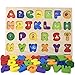 GYBBER&MUMU Alphabet Blocks Colorful Jigsaw Blocks Board Wood ABC Letters Puzzle (Uppercase)