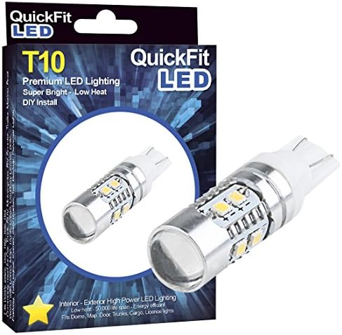 QuickFitLED White T10 T15 Projector Lens Backup Reverse Light LED Bulb 921 912 906 (Pack of 2)