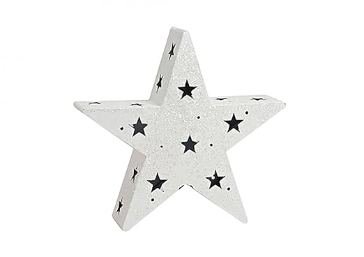 Kamaca Stand Stern inkl. LED -Teelicht aus Metall in Weiss Ø 30 cm batteriebetrieben zum AUFSTELLEN UND DEKORIEREN
