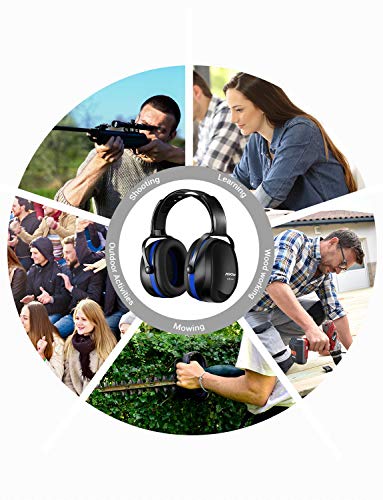 Mpow [Upgraded] Noise Reduction Safety Ear Muffs, SNR 36dB Shooting Hunting Muffs, Hearing Protection with a Carrying Bag, Ear Defenders Fits Adults To Kids with Twist Resistant Headband- Dark Blue - Thumbnail 6