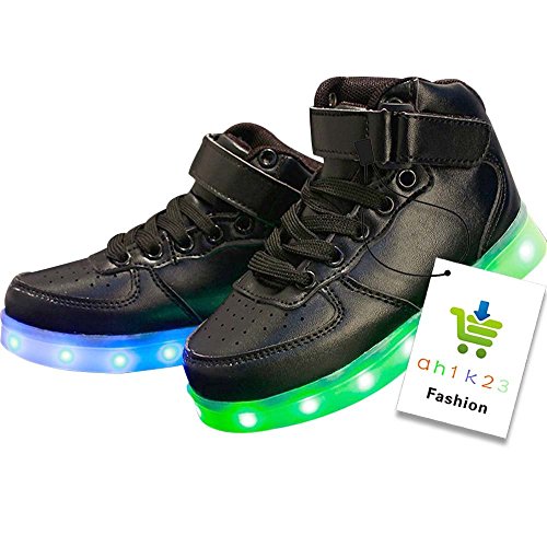 ah1k23 Toddler Little/Big Kid Boy Girl USB Flashing LED Light Shoes Sneaker