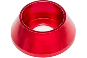 LAGEFEFE [40PCS] M6 Cone Cup Counterbore Washers, Anodized Aluminum Alloy, Head Washers Gaskets Cup Shim for Screw RC/Car/Motorcycle/Mechanical Accessories Model Parts, Red Color