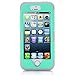 iPhone 5S Case,iPhone SE Case,Apple iPhone 5 Case,Fetrim Three Layer Defender Shockproof Drop Proof High Impact Hybrid Armor Silicone Rugged Case Protective Cover for Apple iPhone 5 5S (Green Gray)