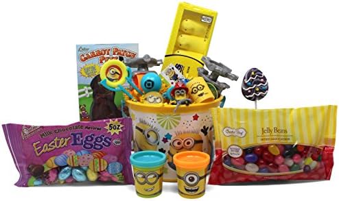 Minions Easter Basket | Great for Little Boys and Girls | Pre Filled with Stuffers, Chocolate, Candy, Treats and Toys | Perfect for Kids of Most Ages