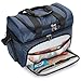 Large Cooler Lunch Bag with Extra Liner. Two Insulated Compartments, Heavy Duty Fabric, Thick Foam Insulation, Many Pockets, Strong Double Zippers, Padded Straps.