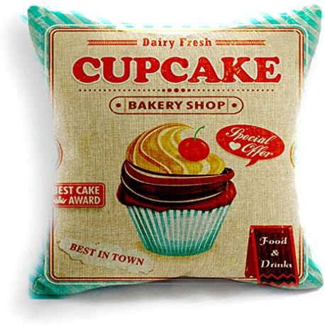 Cupcakes Pillow Case,18-inch,bakery Shop Best in Town