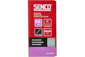 SENCO CZ08EAAR 1/2" 23 Gauge Pin Nails, Galvanized Finish 2,600 Count Pack