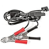 KeyLine Chargers KC-alli-clip Alligator Clip Connector with Black Fused 2-Pin Universal (SAE) Quick Connect Plug