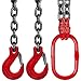 Mophorn Chain Sling, 5/16 Inch x 5 Ft Double Leg Lifting Chains with Grab Hooks, 3 Ton Capacity Lifting Slings, G80 Alloy Steel Double Leg Slings