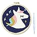 Wool Queen Unicorn Punch Needle Starter Kit | Animal Rug-Punch Beginner Kit, with an Adjustable Embroidery Pen and 7.9'' Bamboo Hoop