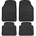UAA MT9001BK Black All Weather Trimmable Heavy Duty Rubber Front Rear Floor Mat Set 4 Piece