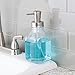 iDesign Clear InterDesign Cora Glass Foaming Soap Dispenser Pump, for Kitchen or Bathroom Countertop Brushed