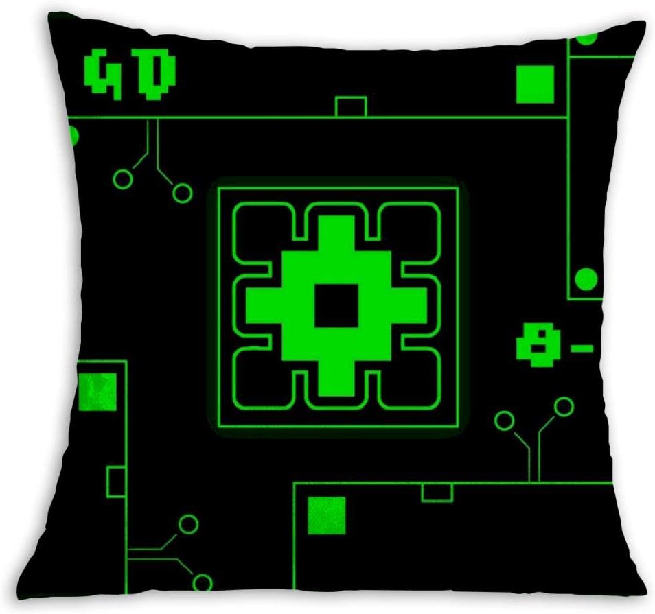 Geo-me-Try Green Dash Soft Square Pillow Throw Case 18 X 18 inch Covers Set Cushion Pillowcase Sofa
