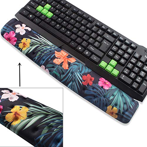 BRILA Ergonomic Memory Foam Keyboard Wrist Rest Support Pad Cushion for Computer, Laptop, Office Work, PC Gaming - Massage Holes Design - Easy Typing Wrist Pain Relief (Floral Keyboard Pad) - Thumbnail 7