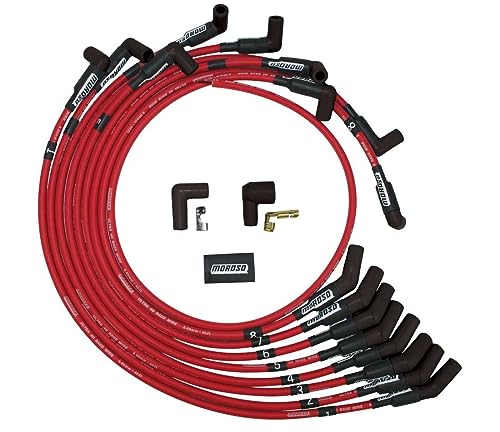 Moroso 73694 Red Ultra 40 Spark Plug Wire Set, Fits Ford 429-460, 135 Degree Pl…