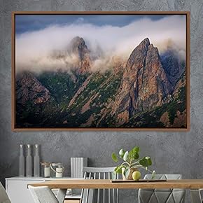 signwin Framed Canvas Wall Art Foggy Mountains Aerial...