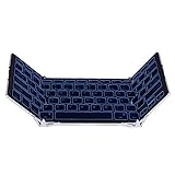 MoKo Universal Foldable Keyboard, with 3 Color LED Backlit, Dual-Mode Connection( Wired / Wireless), Ultra-Thin Portable Keyboard for iPad, iPhone, iOS, Android Devices, Windows Tablets, Black & Gold