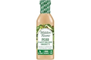Walden Farms Pear & White Balsamic Vinaigrette – Calorie-Free, Gluten-Free, Low Carb, Keto-Friendly, Vegan, Sugar-Free Salad Dressing with Sweet Pear & Balsamic Flavor – 12 oz Bottle