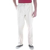 Creekwood Full Elastic Waist Twill Pants for Big and Tall Mens - 100% Pure Cotton