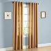 HLC.ME Pair of Gold Faux Silk Grommet Curtain Panels - 58" by 95" Inch