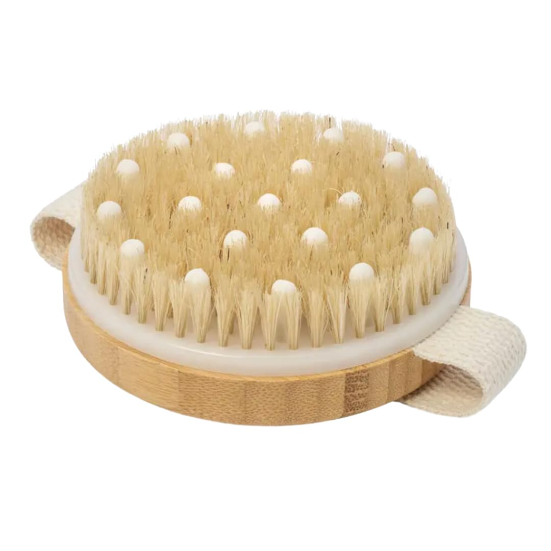 Mua Dry Body Brush. Solid Wood Frame with Soft Nodules and Canvas Strap