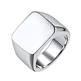 FindChic Square Signet Rings for Men Chunky
