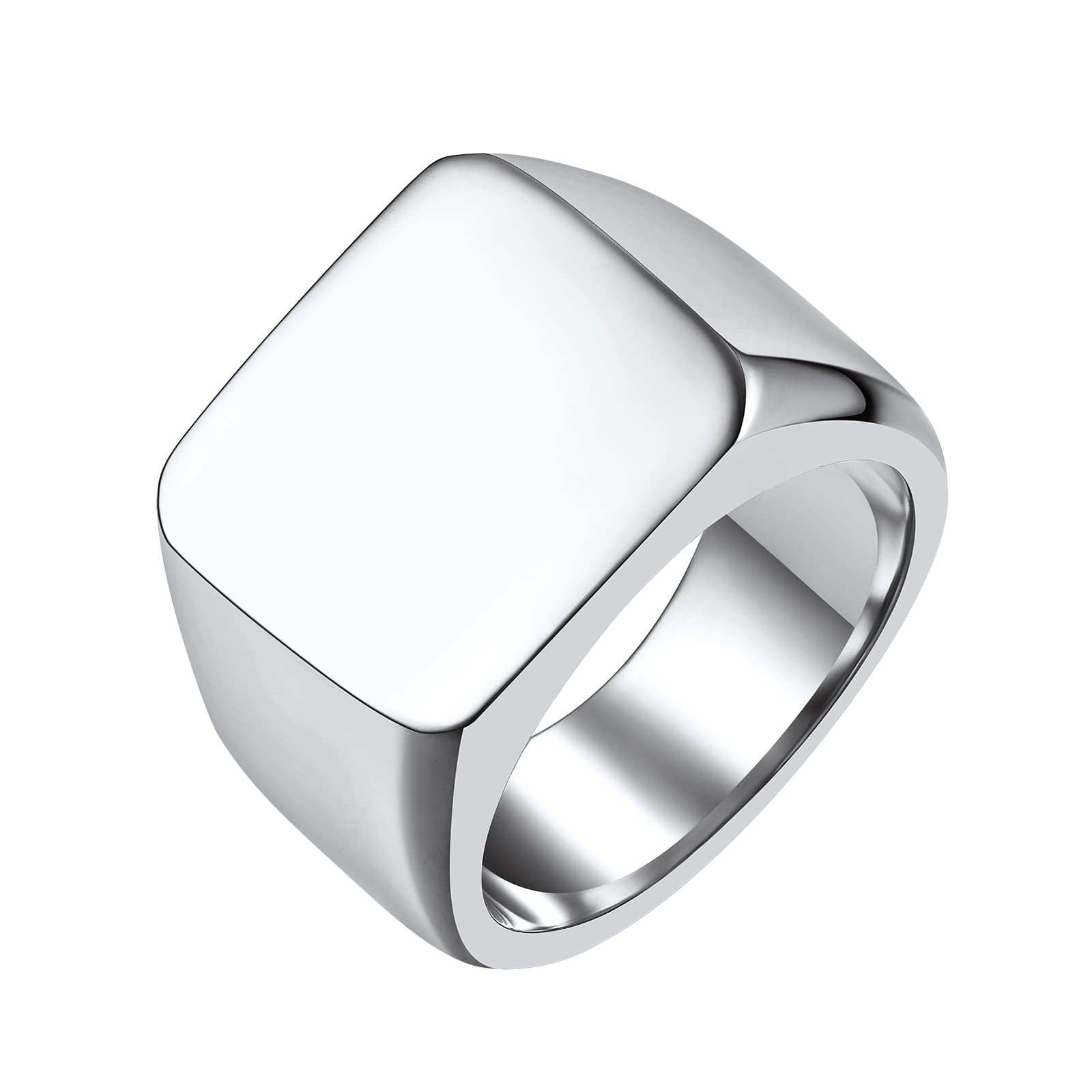 FindChic Square Signet Rings for Men Chunky