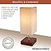 MissionMax Modern Brown Small Table Lamp w USB Quick Charging Port, Great for LED Bedside, Desk, Bedroom, and Nightstand Lamps or Other Table Lights