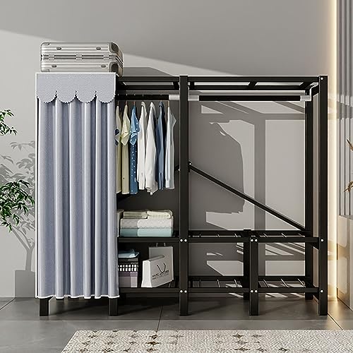 Free Standing Clothing Rack with Shelf Foldable Design Garment Rack